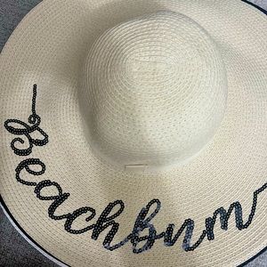New Charlie Paige sequins floppy beach hat - beach bum (black sequins/beige)